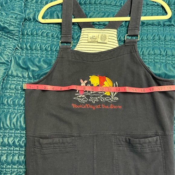 Winnie The Pooh Piglet Beach Jumper Dress Navy Blue Stretchy POCKETS Size- Large - Picture 3 of 4